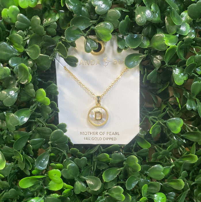 Mother of Pearl Initial Necklace