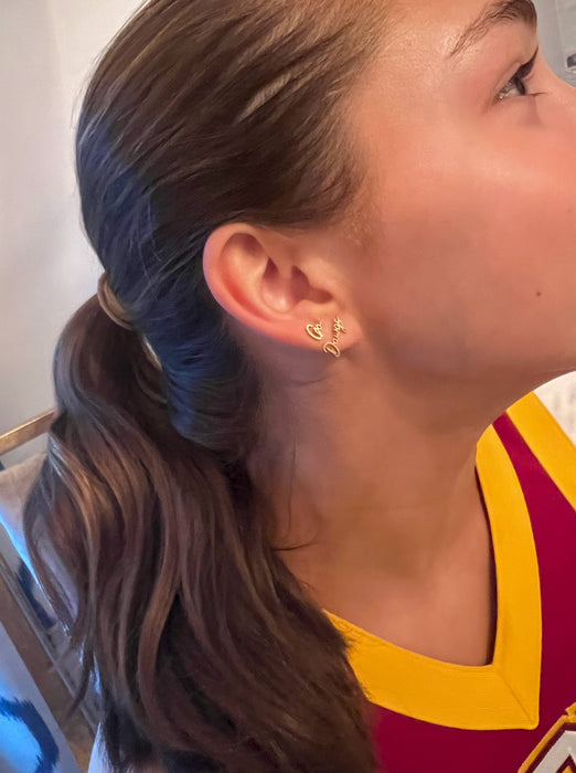 Go Dawgs Gold Stainless Steel Earrings