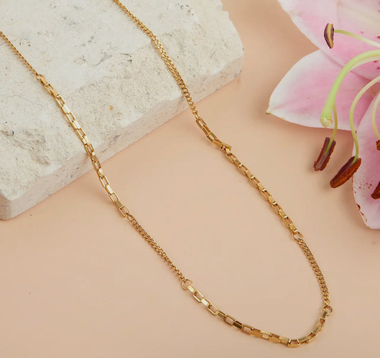 Waterproof Gold 18” Multi Box Chain Necklace