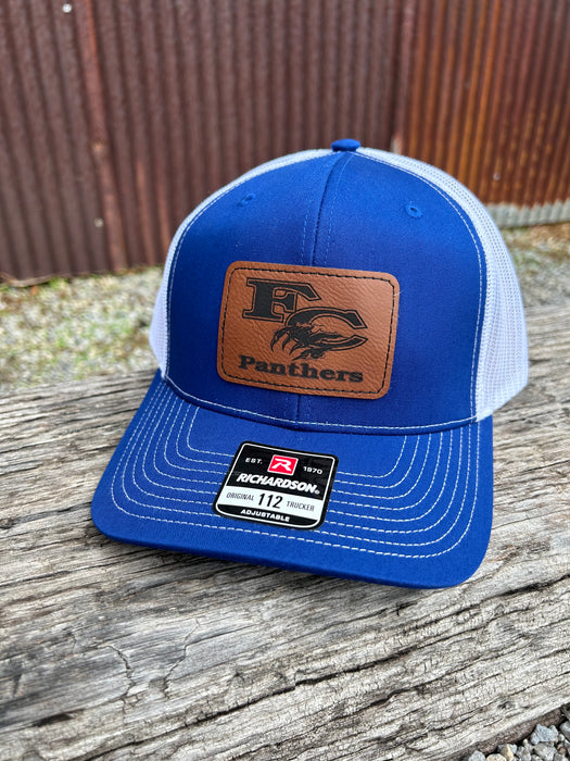 French Camp Panthers Hat with Rectangle Patch on Richardson 112