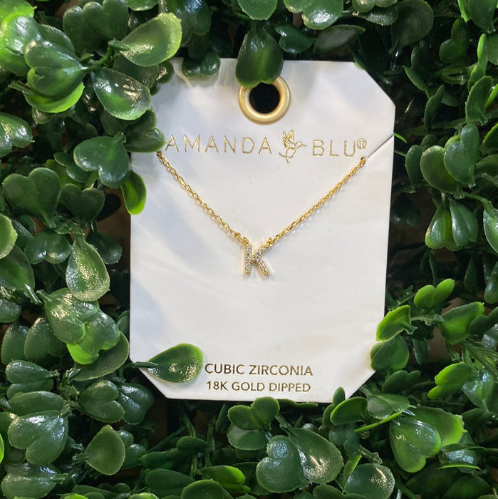 Rhinestone Initial Necklace - 2 Colors!