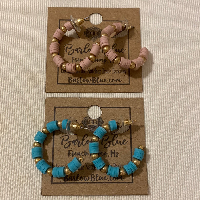 Large Heishi Hoop Earrings - 2 Colors!