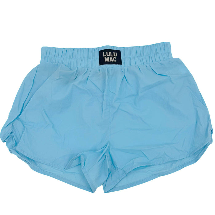 Turquoise Lulu Mac Logo Shorts