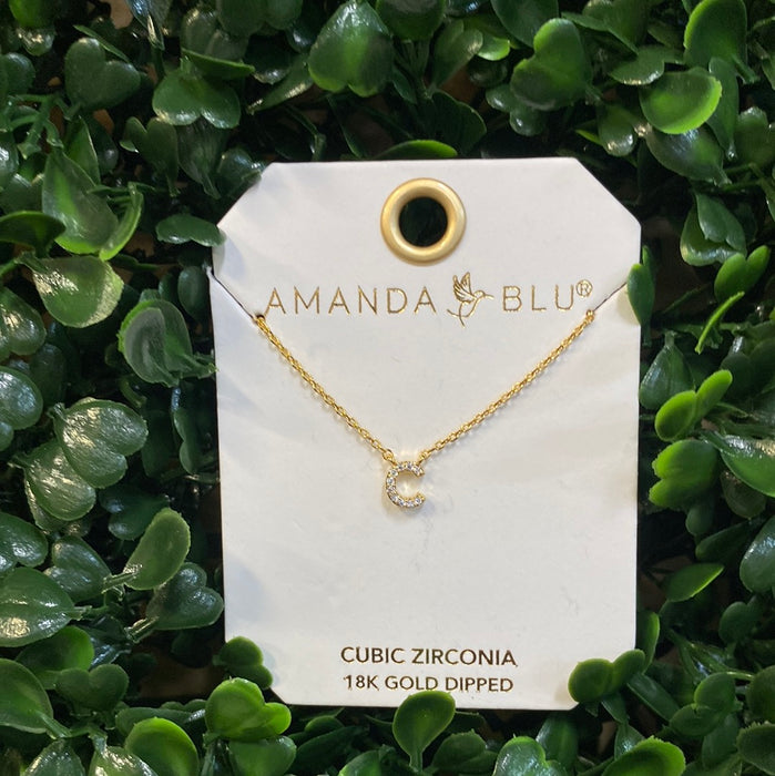 Rhinestone Initial Necklace - 2 Colors!