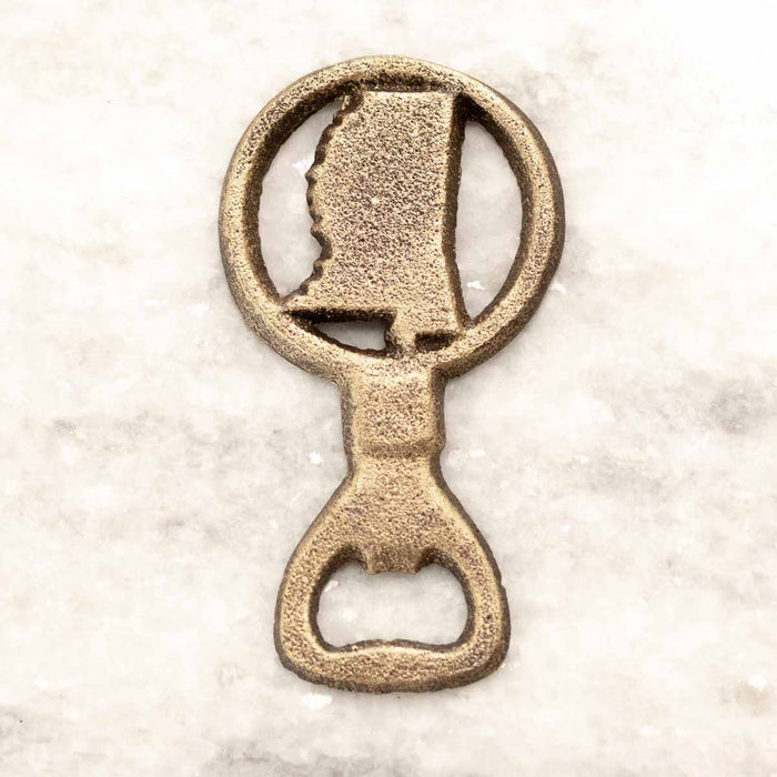 Antique Gold Mississippi Bottle Opener