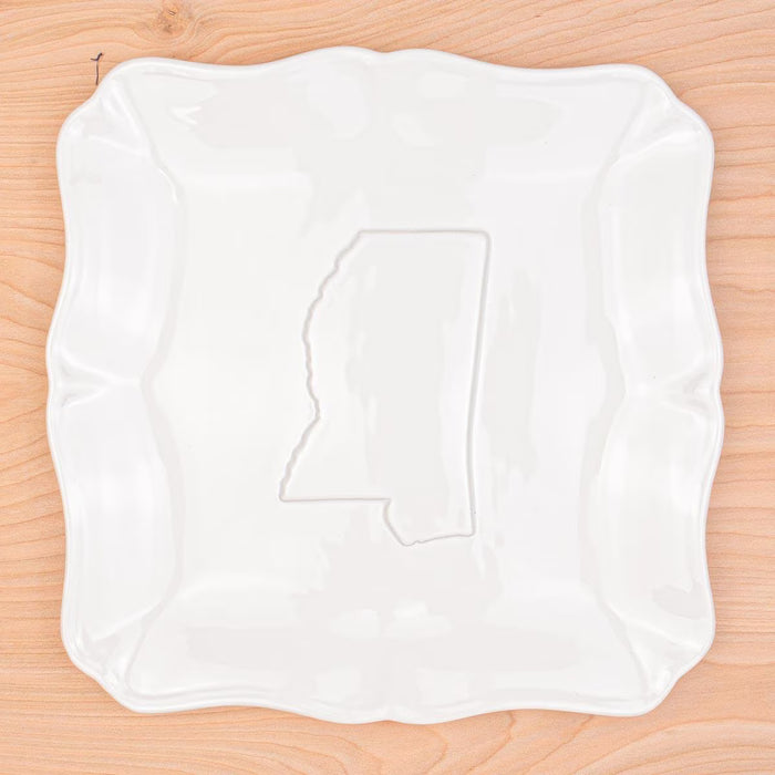 Mississippi Embossed Square Platter