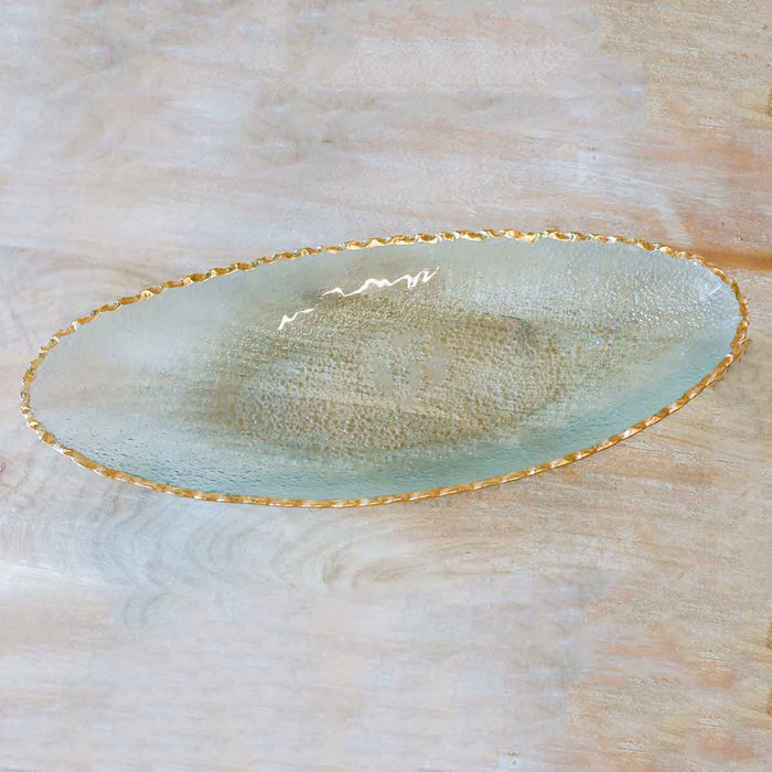 Fairbanks Oval Platter in Gold, 21.25 x 9