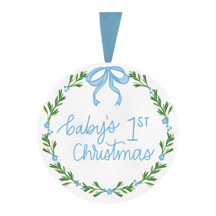 Blue Baby's First Christmas Ornament