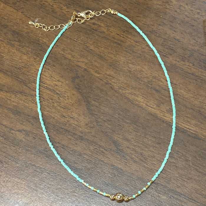 Turquoise Seed Bead Necklace
