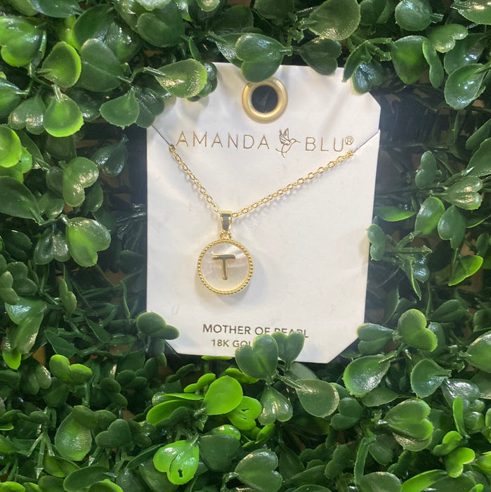 Mother of Pearl Initial Necklace
