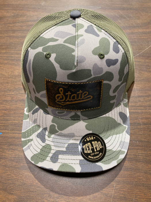 MSU Green Old School Camo Hat