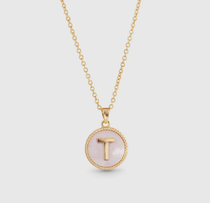 Mother of Pearl Initial Necklace