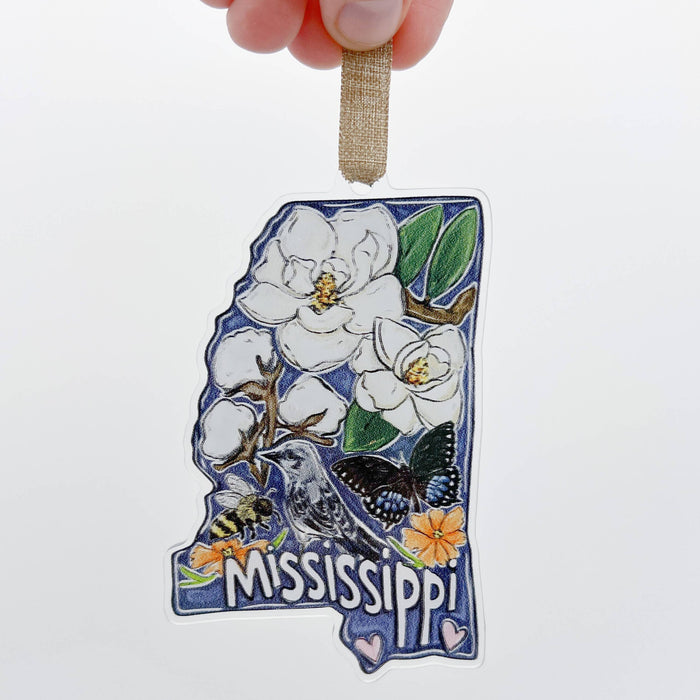 Acrylic Mississippi Favorites Ornament- Souvenir
