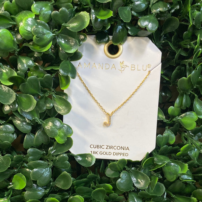 Rhinestone Initial Necklace - 2 Colors!