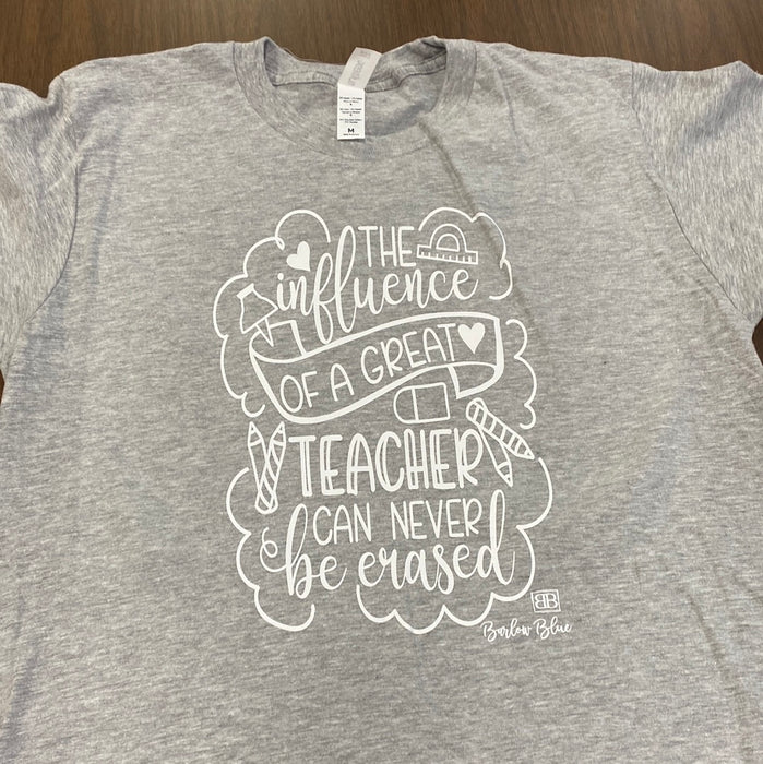"The Influence of Great Teacher" tee $6 CLEARANCE TEES! $8 For Long Sleeves! Random Shirt Color Chosen.