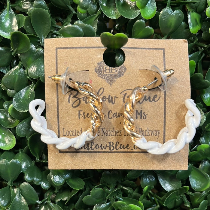 Multi Color Chain Hoop Earrings
