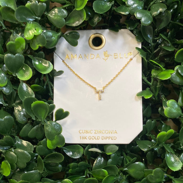Rhinestone Initial Necklace - 2 Colors!