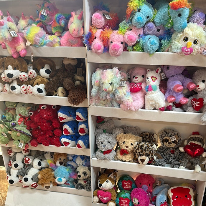Small Stuffed Animals (10" and under).  Optional Free Delivery on Valentines Day.