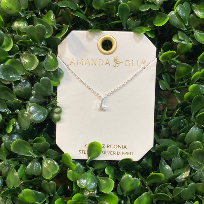 Rhinestone Initial Necklace - 2 Colors!