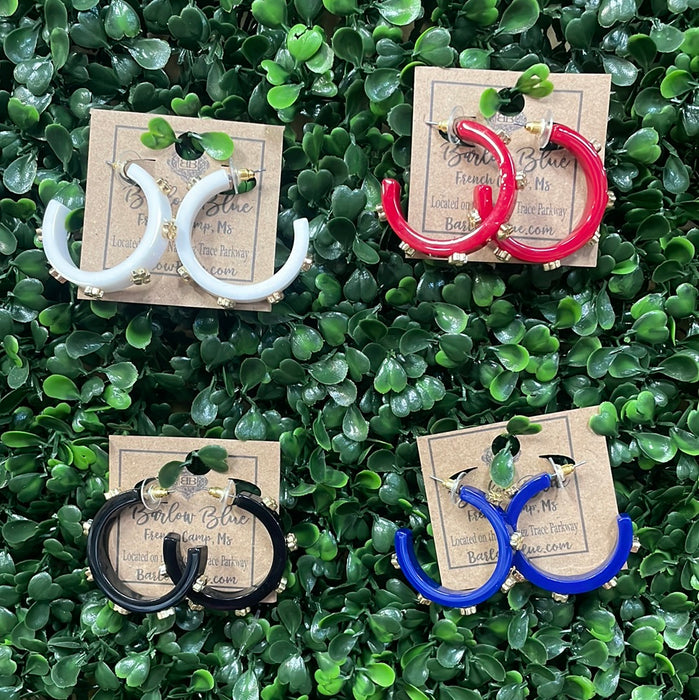 Paw Print Hoop Earrings -4 Colors