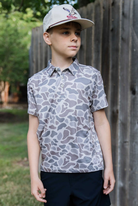 TODDLER/YOUTH Burlebo Classic Deer Camo Performance Polo