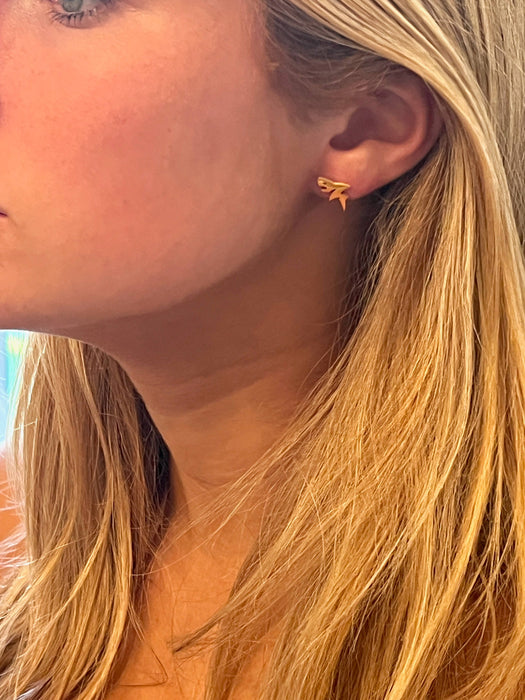 Ole Miss Fins Up Shark Stud Earrings