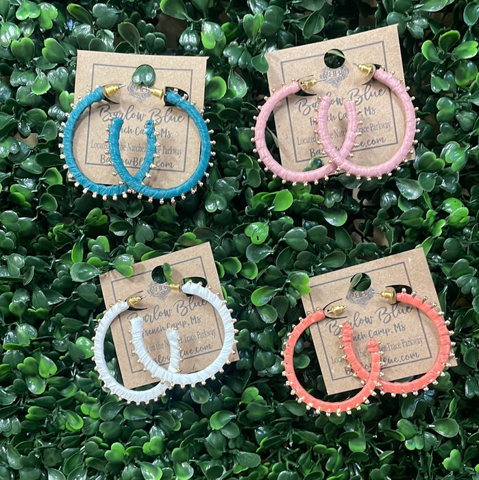 Gold Studded Hoop Earrings -4 Colors!