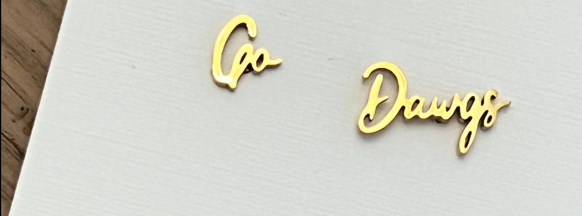Go Dawgs Gold Stainless Steel Earrings