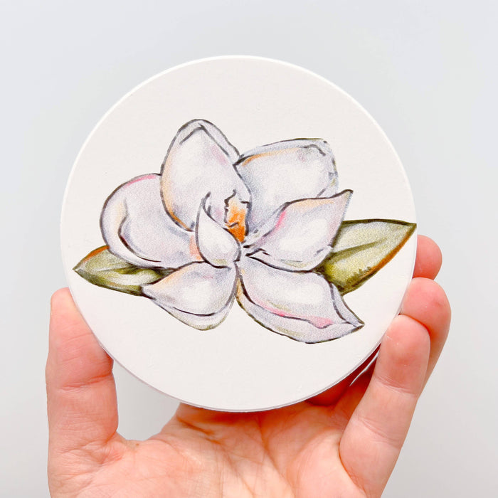 Magnolia Coaster - Mississippi Floral Absorbable Stone Coaster