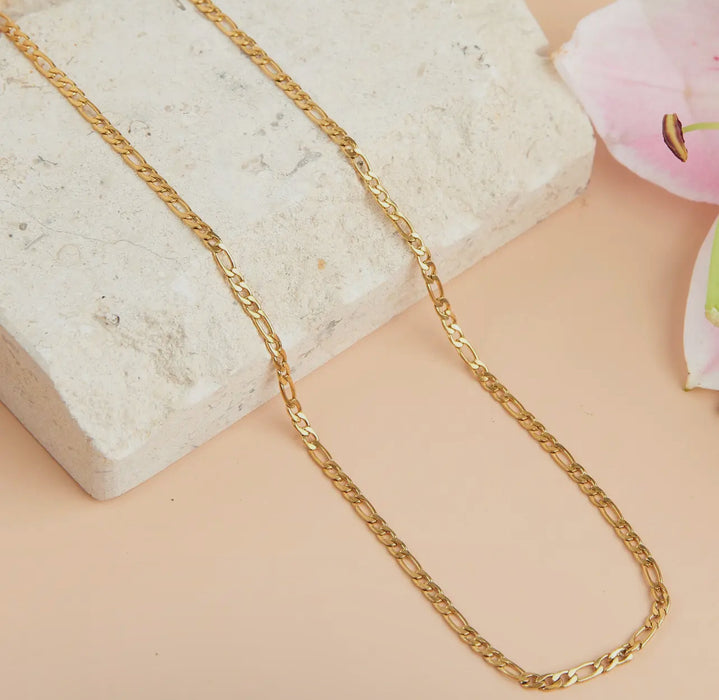 Waterproof Gold 16” Figaro Chain Necklace