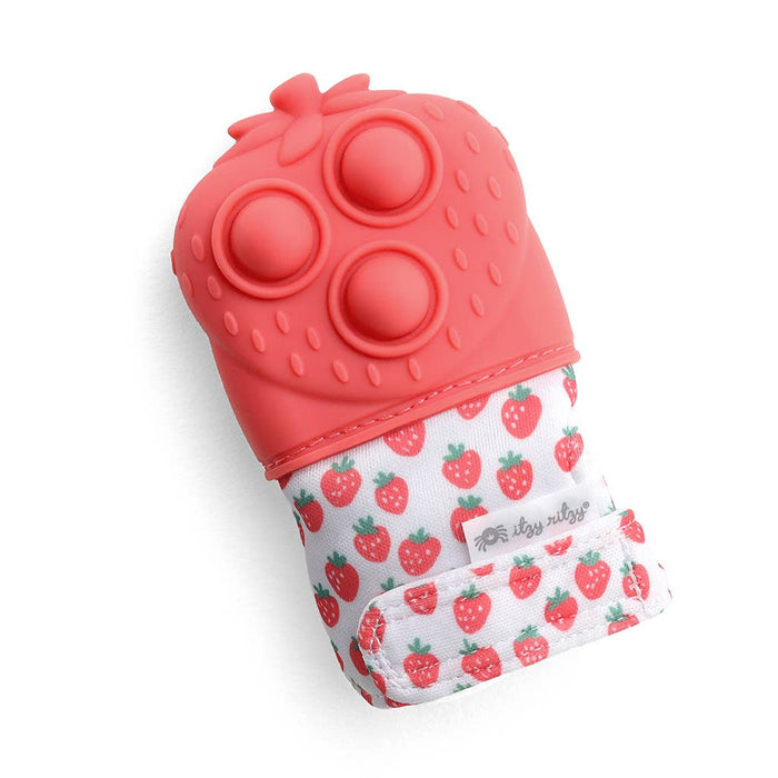 Itzy Mitt Pop™: Strawberry Sensory Teething Chew