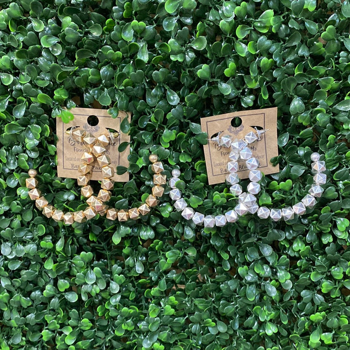 Large Studded Hoops in Gold & Silver
