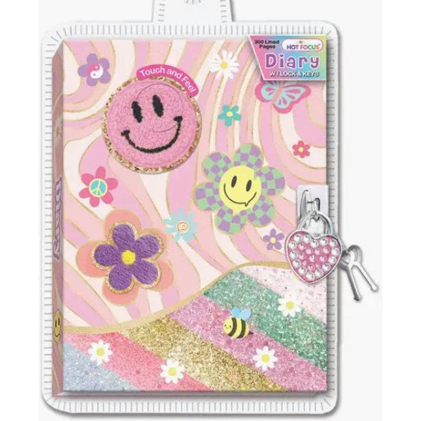 Groovy Flower Diary with Lock & Keys