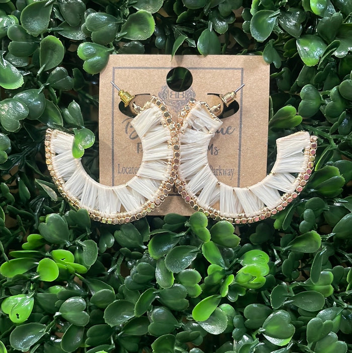 White Hoops with Gold Trim Beads