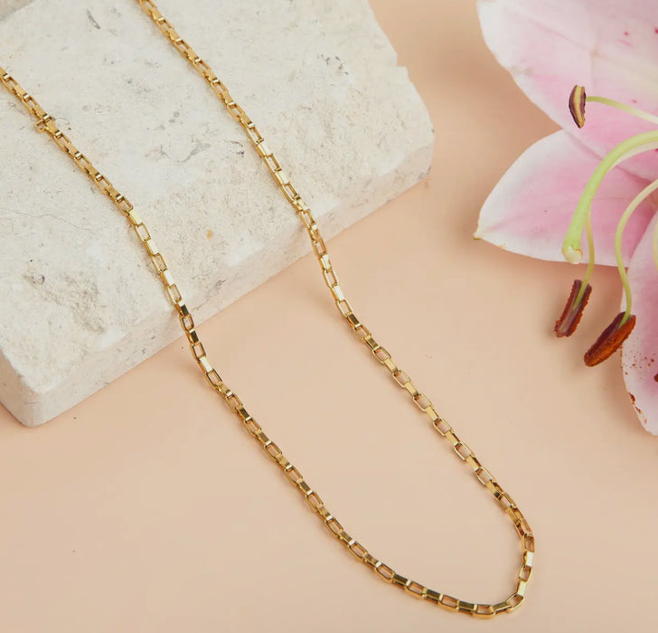 Waterproof Gold 18” Box Chain Necklace