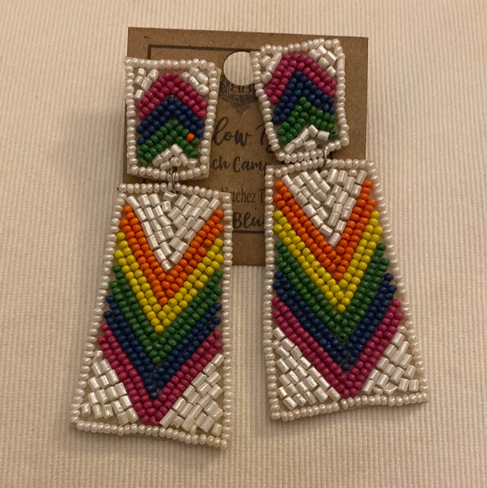 Large Beaded Colorful Earrings