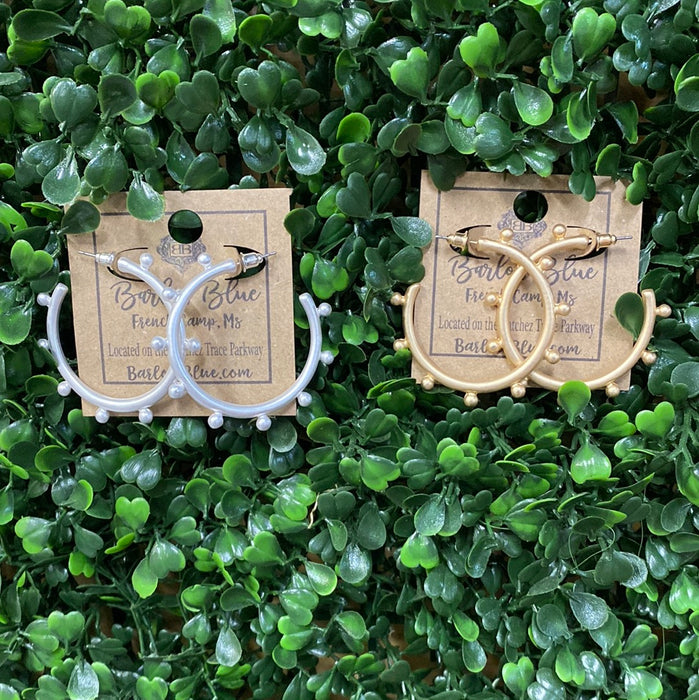 Studded Hoop Earrings -2 Colors