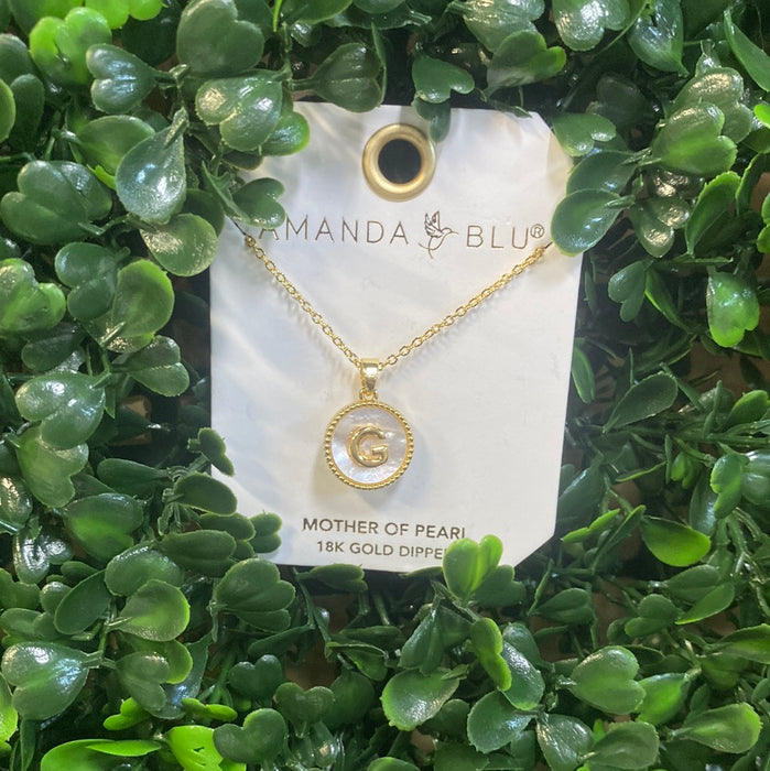 Mother of Pearl Initial Necklace