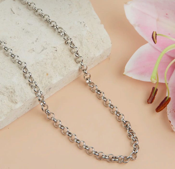 Waterproof Silver 18” Cable Chain Necklace