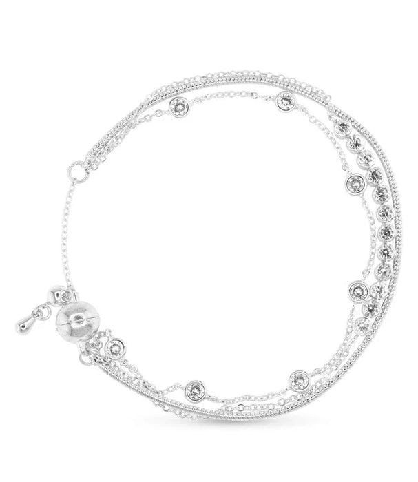 Silver CZ & Snake Chain Bracelet
