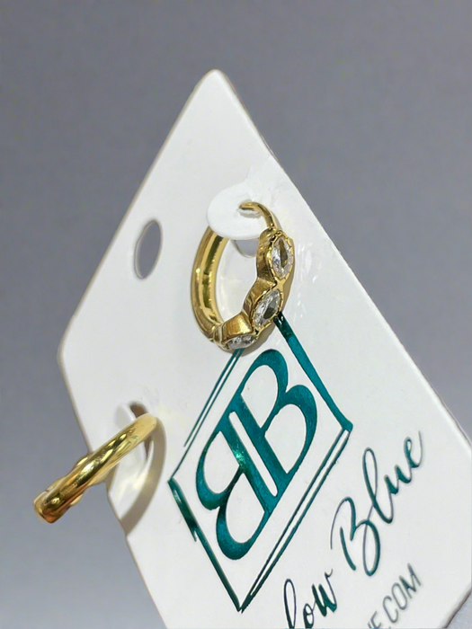 Gold Marquise Band Earrings