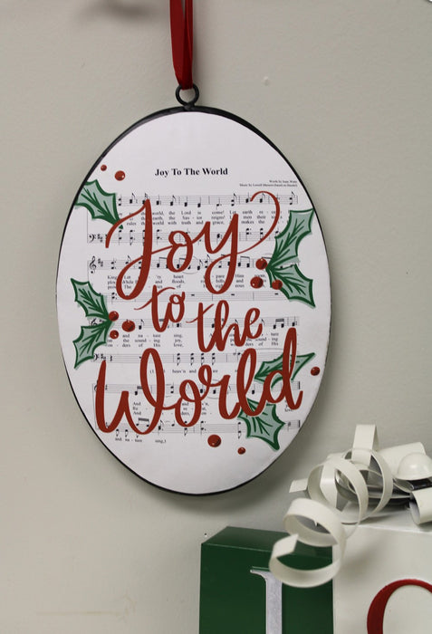 6x9" Joy to the World Metal Disc Ornament