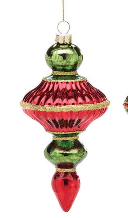 Red & Green Finials Ornaments- 2 Styles!