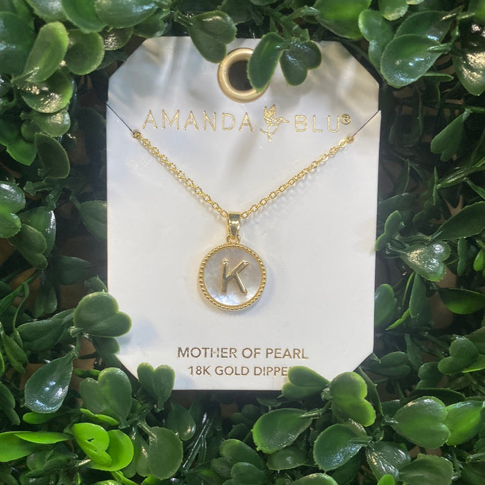 Mother of Pearl Initial Necklace