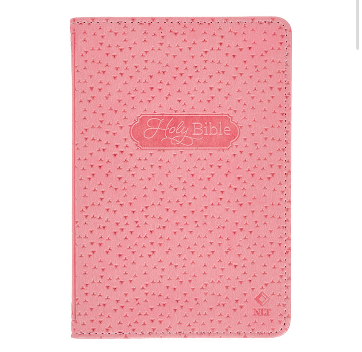 Pink Faux Leather NLT New Testament Keepsake Bible for Girls