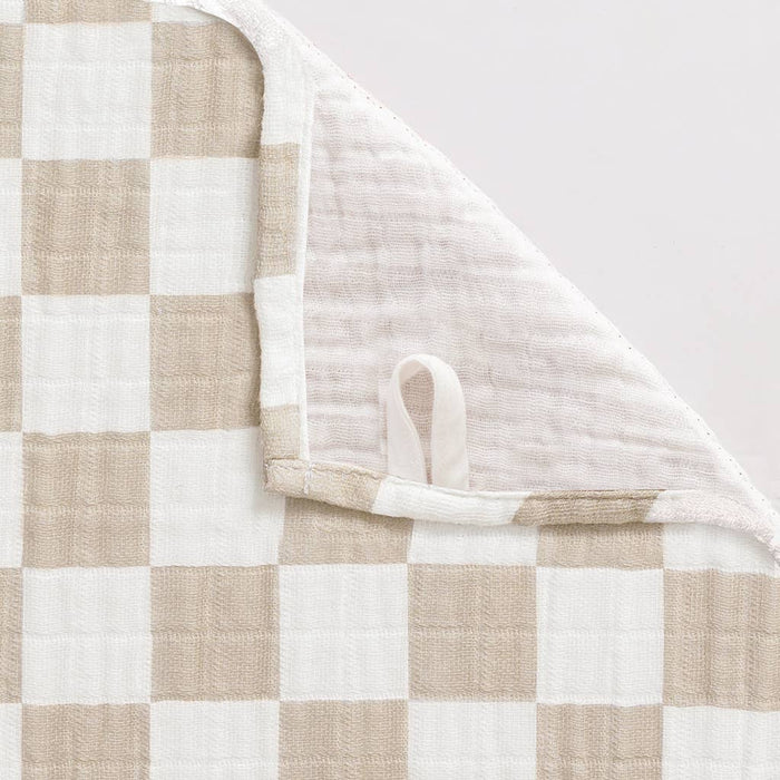 Breastfeeding Boss™: Toast Checkerboard Color. Swaddle & Breastfeeding Cover in one.