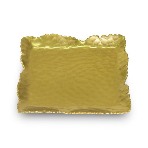 Gold Hammered Square Dish. Food Safe and/or Decorative