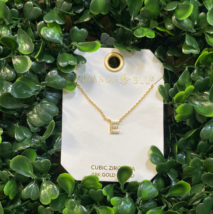 Rhinestone Initial Necklace - 2 Colors!