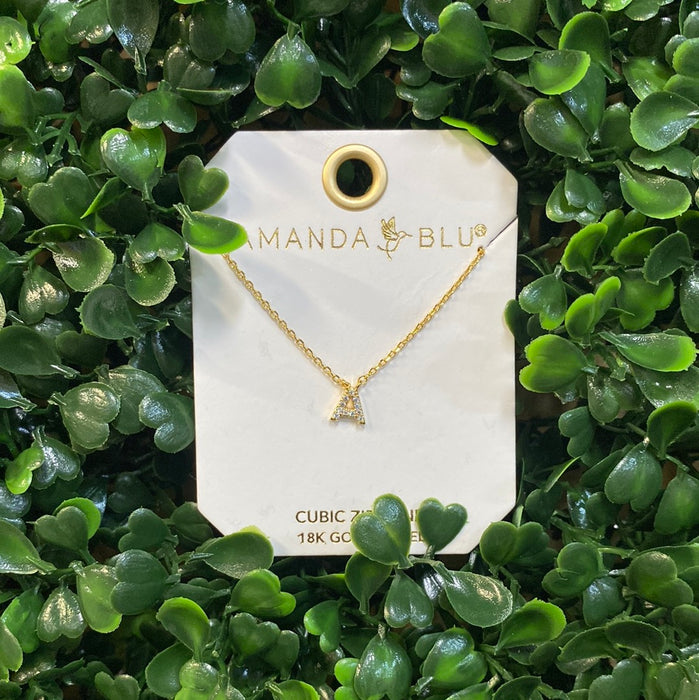 Rhinestone Initial Necklace - 2 Colors!