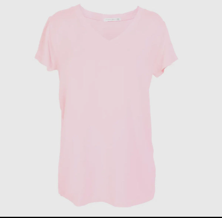 Pale Pink V Neck Luxe Lounge Pajama Top